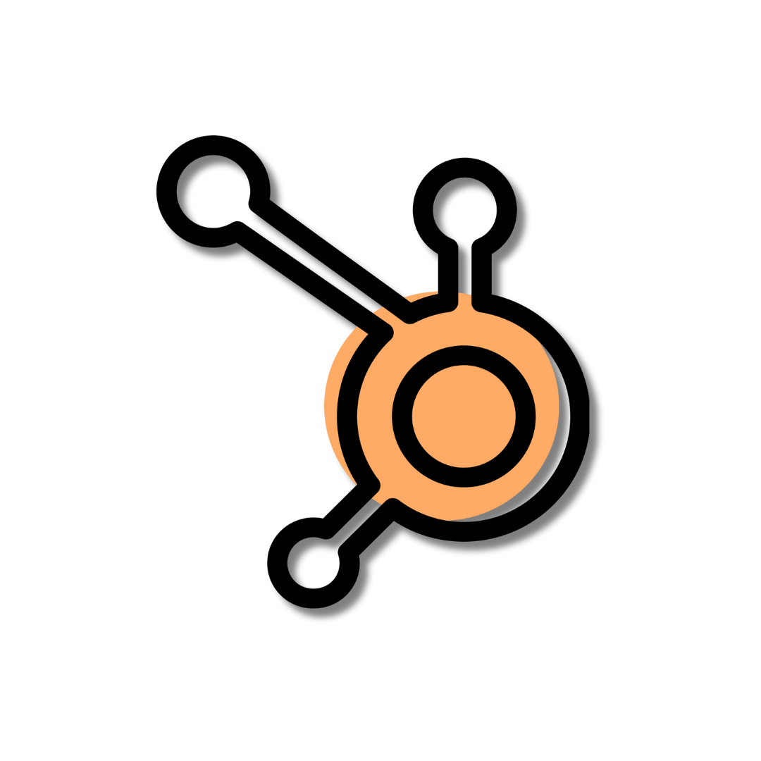 Logo von HubSpot, "Topical Map", als symbolische Dartsellung einer Topical Authority