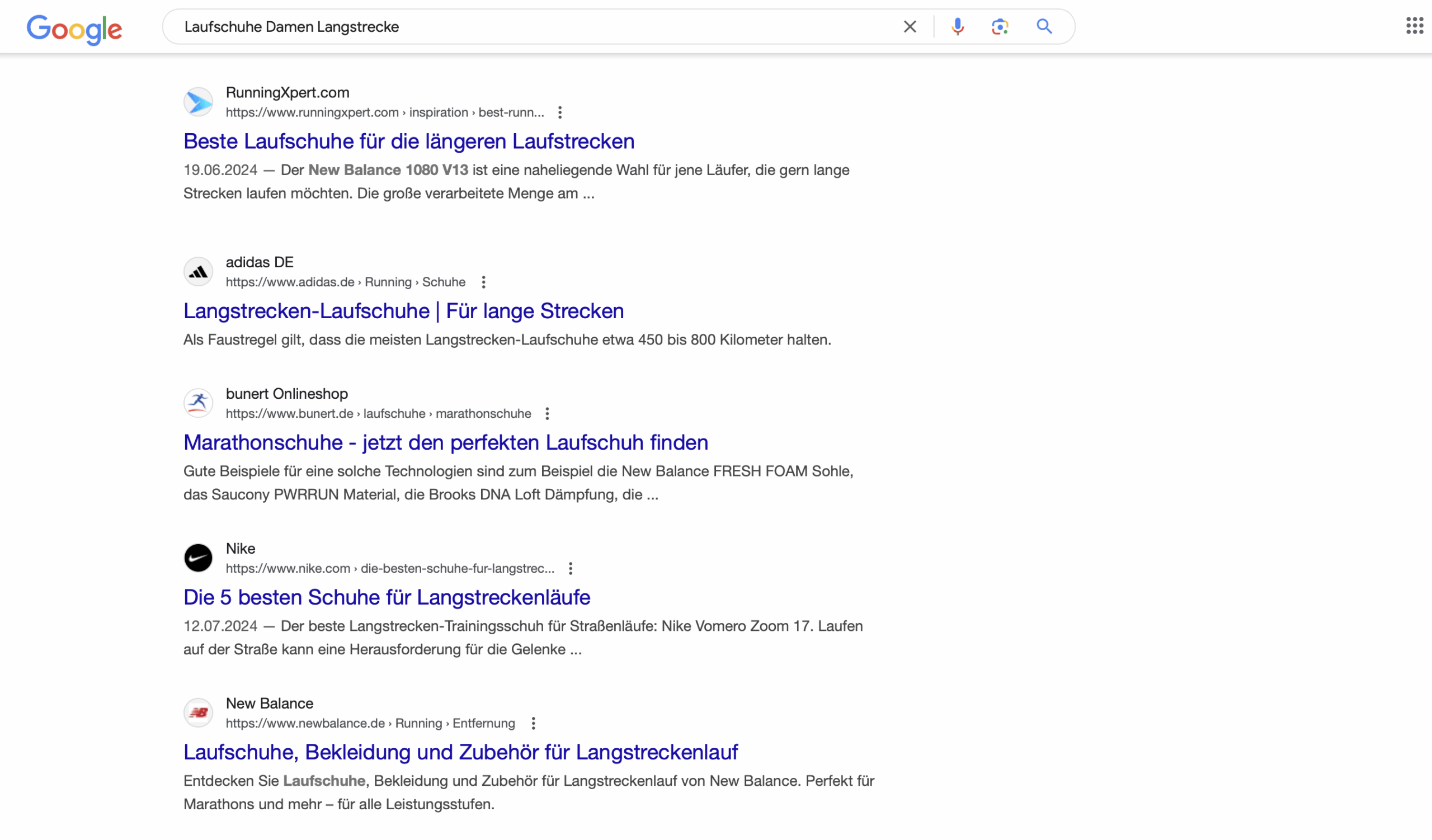 Klassische Google Suchergebnisse Klassische Google Suchergebnisse: Blaue Links